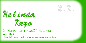 melinda kazo business card